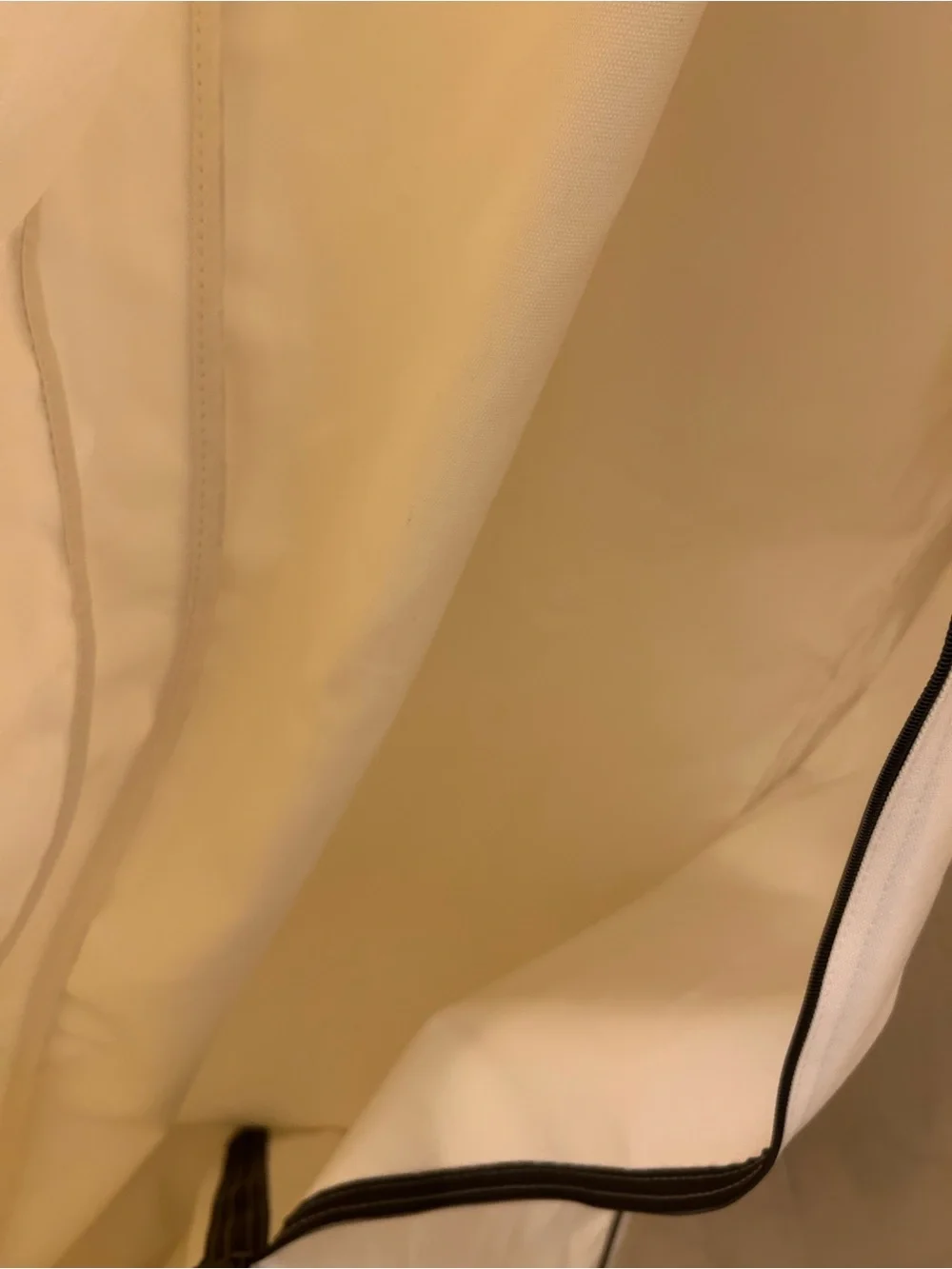 Hermes Garment Bag in Cream with Piping Trim